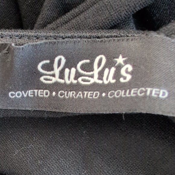 Lulu's Plunge Black Stretch Cocktail Date Dress Size Medium - Picture 5 of 7